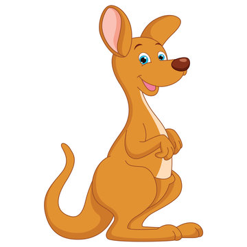 Vector Illustration Of Cartoon Kangaroo