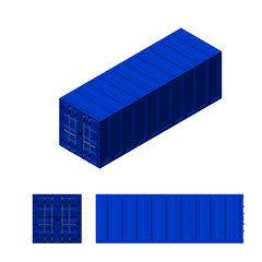 Cargo container set. Vector illustration. Isometric view.