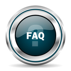  vector icon. Chrome border round web button. Silver metallic pushbutton.