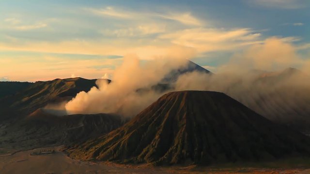 Sunrise at Mount Bromo volcano, East Java, Indonesia.