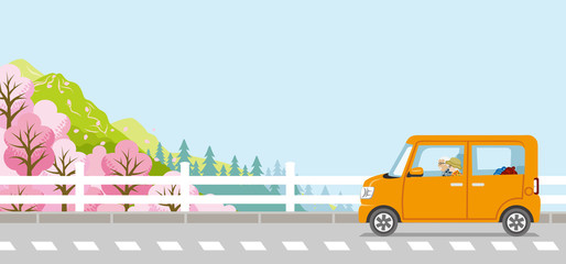 Obraz premium Springtime Drive, Senior couple, Anonymity