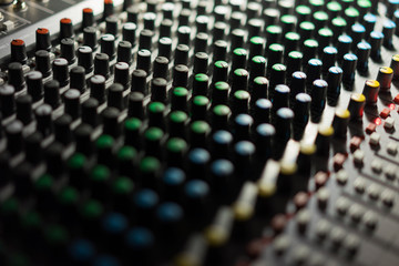 Fototapeta premium Voice Control platform in a dark room.