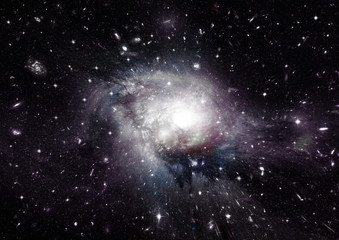 Stars, dust and gas nebula in a far galaxy