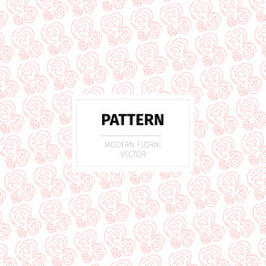 Stylish and modern vector pattern in a trendy floral motive for decoration products and packaging.