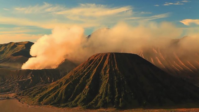 Sunrise at Mount Bromo volcano, East Java, Indonesia.