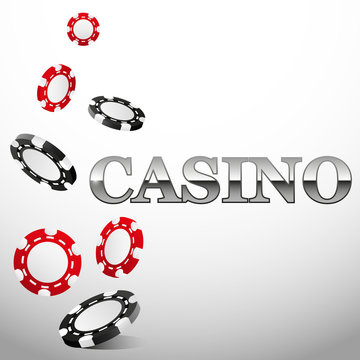 Falling casino chips background, vector illustration, poker, gambling,