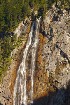 Waterfall Röthbachfall in Berchtesgaden National Park, Germany