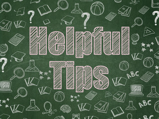 Fototapeta na wymiar Learning concept: Helpful Tips on School board background