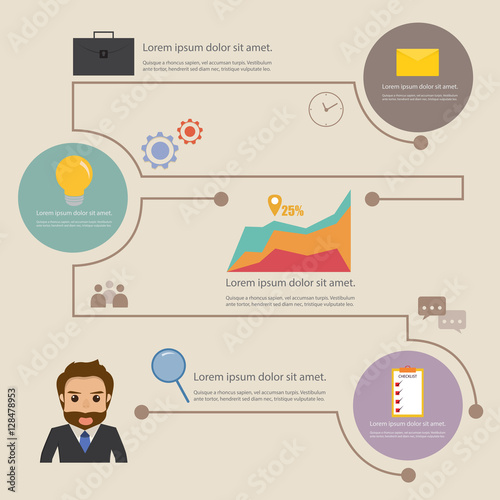 "business infographic with people and icon." Stockfotos und lizenzfreie