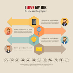 business infographic with people and icon label.