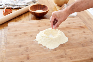 Fototapeta na wymiar Making handmade pasta