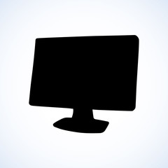 Monitor. Vector drawing