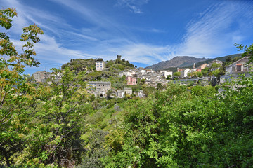 Fototapeta na wymiar Corsican mountain village Nonza