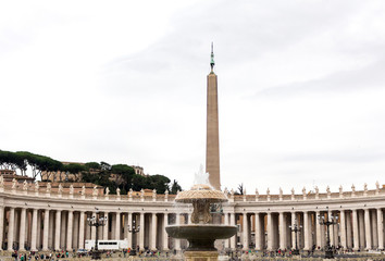 Fototapeta na wymiar Vatican city, saint peter square view and fountain, rome, italy