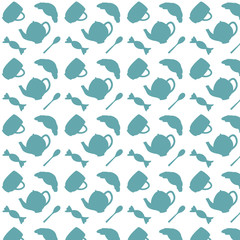 Seamless vector pattern with tea elements. Original design for backdrop and print