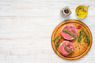 Raw Meat with Seasoning and Copy Space