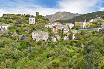 Fototapeta premium Corsican mountain village Nonza
