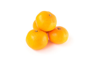 Closeup flesh orange fruit on white background, fruit for health