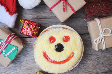 Donut with christmas decoration