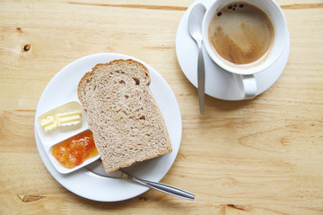 Slice bread with orange jam