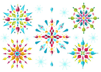 colorful snowflakes