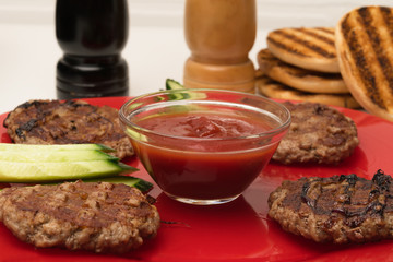 finished pieces of meat on the table before sorting