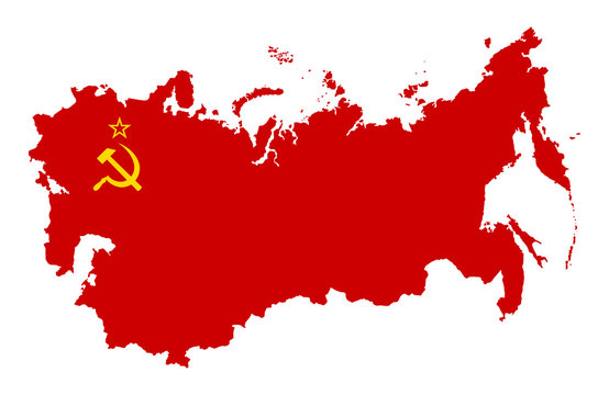 The Territory Of The Soviet Union. Isolated Illustration On A White Background.