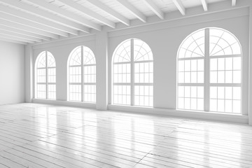 White room interior, open space mockup