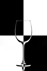 glass on the black and white background 