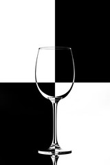 glass on the black and white background 