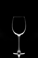 glass on the black background 