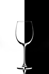 glass on the black and white background 