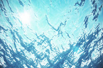 3d rendering abyss, abstract underwater ocean, sea background.