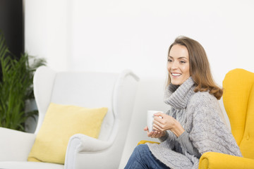 Young woman enjoying coffee