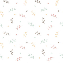 cute pastel colorful branch seamless vector pattern background illustration

