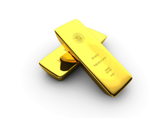 3d Illustration of Gold bars concept