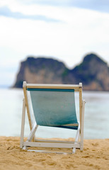 Fototapeta premium Camp Bed on the Beach.