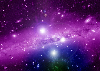 Naklejka premium Stars, dust and gas nebula in a far galaxy