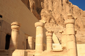  Temple of Hatshepsut at Deir el-Bahri. Neighborhoods of Valley of the Kings. Luxor. Thebes. Egypt.