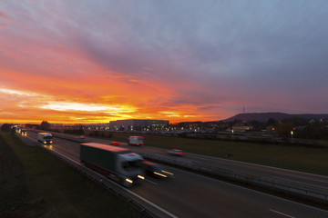 Autobahn Sunrise Germany