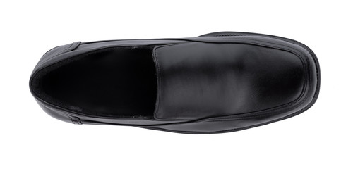 Black Leather shoes isolated on white background