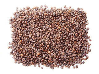 Coffee beans background. Nature brown texture