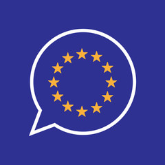 Isolated balloon with  the EU flag stars