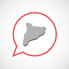 Isolated balloon with  the map of Catalonia