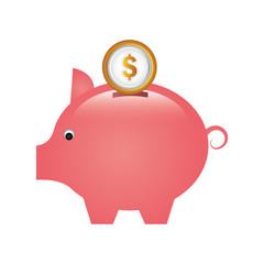 piggy savings money icon vector illustration design