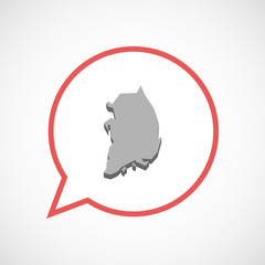 Isolated balloon with  the map of South Korea