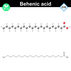 Docosanoic fatty acid molecular structure
