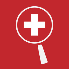 Fototapeta premium Isolated magnifier with the Swiss flag