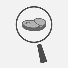 Obraz premium Isolated magnifier with a steak icon