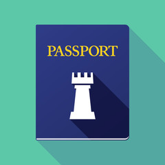 Long shadow passport with a  rook   chess figure